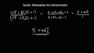 Surds Rationalise the Denominator [upl. by Bettine320]