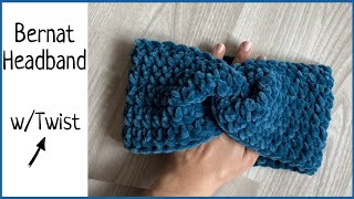 BEST Bernat Yarn Headband Crochet Headband Tutorial [upl. by Hcir]