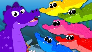 Five Crocodiles Went Swimming One Day  Nursery Rhymes  Kids Colors Songs  Baby Rhymes [upl. by Bowlds]