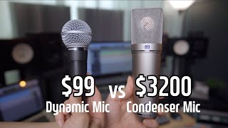 Dynamic Mic vs Condenser Mic for Recording Vocals I Shure SM58 vs Neumann U87 [upl. by Norrabal833]