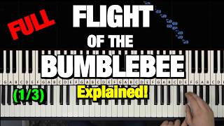 FLIGHT OF THE BUMBLEBEE PIANO TUTORIAL [upl. by Nylessoj736]