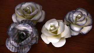 Como hacer Flores de papel Rosas facil [upl. by Yrod794]