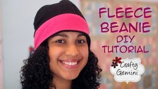 Fleece Beanie Hat DIY Tutorial [upl. by Block]