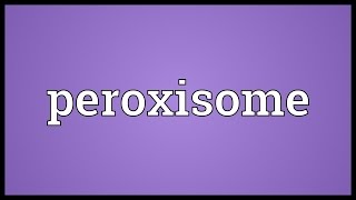 Peroxisome Meaning [upl. by Goldia]