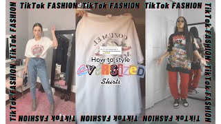 TikTok Fashion How To Style Oversized Shirts WOMEN [upl. by Accalia]