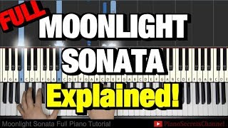 BEETHOVEN  MOONLIGHT SONATA  1ST MOVEMENT Piano Tutorial Lesson Complete [upl. by Caressa]