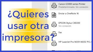 Como elegir o establecer impresora predeterminada en Windows 10 [upl. by Acirej]