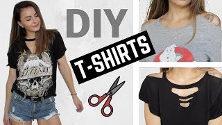 DIY Distressed Cut Out TShirts ✂️  Owlipop [upl. by Waxler]