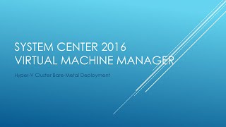 SCVMM 2016 BareMetal deployment [upl. by Donahue]