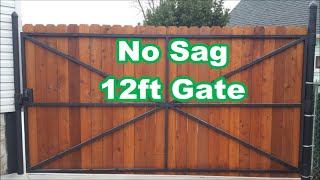 A TRUE No Sag Gate  12ft Wide Steel Frame w Cedar [upl. by Cirnek]