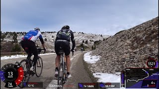 120 Minute High Intensity Uphill Indoor Cycling Bédoin Mont Ventoux Snow Tour de France Full HD [upl. by Llenreb]