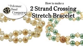 How to Make a 2 Strand Crossing Stretch Bracelet [upl. by Ledoux]