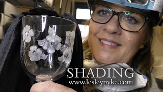 Glass engraving tutorial for beginners with a drill  SHADING flowers and leaves [upl. by Akimihs]