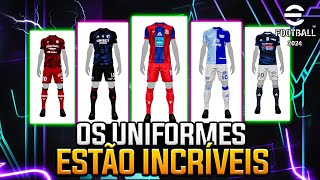 UNIFORMES MAIS BONITOS DO EFOOTBALL 2024 MOBILE [upl. by Oiromed]