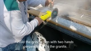 How to cut granite using a grinder and diamond blade  D I Y [upl. by Nelleyram]