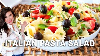 EASY 6INGREDIENT Bowtie Pasta Salad  SO Delicious [upl. by Helas]