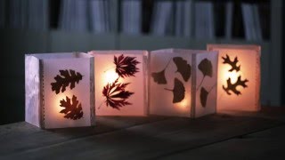 Cheap Fall Craft Idea How to Make Leaf Lanterns with Wax Paper [upl. by Hazeefah463]