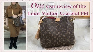 💛 Louis Vuitton Graceful PM  One year review 🤩 [upl. by Iila]