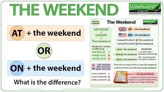 THE WEEKEND  AT the weekend or ON the weekend  Learn English Prepositions with Woodward English [upl. by Nnairahs]