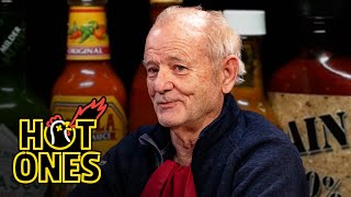 Bill Murray Doesn’t Flinch While Eating Spicy Wings  Hot Ones [upl. by Philomena]