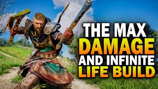 The MAX DAMAGE amp INFINITE LIFE Build You Need To Use Assassins Creed Valhalla Best Weapons [upl. by Llertnek]