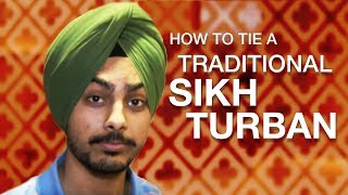 How to tie a traditional Sikh turban [upl. by Notnirt]