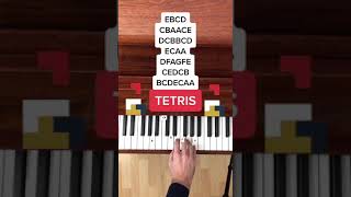 Tetris Theme EASY Piano Tutorial with Letter Notes Shorts [upl. by Narda]