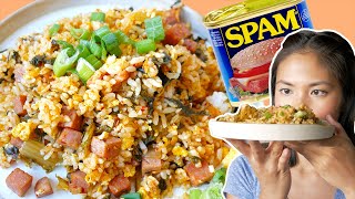 SUPER SIMPLE Kimchi Fried Rice with SPAM Recipe  SECRET cooking hacks [upl. by Turoff]