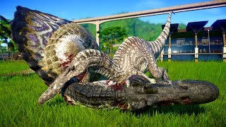 Spinosaurus Vs Baryonyx Vs Suchomimus Vs Spinoraptor  Jurassic World Evolution Dinosaurs Battle [upl. by Lledyr]