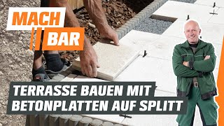 Terrassenplatten verlegen aus Beton  OBI [upl. by Anaibib]