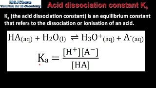 182 Acid and base dissociation constants Ka and Kb HL [upl. by Brande]