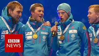 Wrong Russian anthem played for gold medallists  BBC News [upl. by Llenrahs]