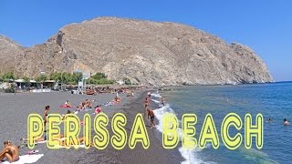 Perissa Beach  Santorini 4K [upl. by Leirrad]