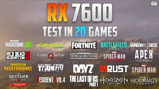 RX 7600 Test in 20 Games  4K [upl. by Laubin]