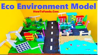 eco environment model 3d making using cardboard  DIY  howtofunda  still model [upl. by Obocaj]