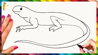 How To Draw A Lizard Step By Step 🦎 Lizard Drawing Easy [upl. by Bronnie]