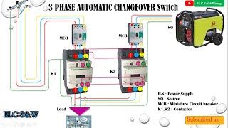 3 phase Automatic Changeover Switch with circuit diagram [upl. by Nolrak224]