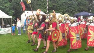 Roman Reenactment at the Amphitheatre in Caerleon Marching In [upl. by Thelma816]