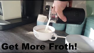 How to Get More Froth from Your Nespresso Coffee Aeroccino  Nespresso tips and help [upl. by Odraude]