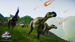 HADROSAURS Dinosaur STAMPEDE  METEOR CRASH  Jurassic World Evolution [upl. by Arten608]