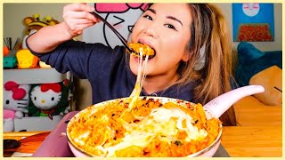 Cooking Mukbang CHEESY KIMCHI FRIED RICE l RECIPE [upl. by Alexa283]