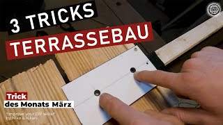 Holzterrasse selber bauen  3 DIY Tricks Terrassenbau [upl. by Ibson]