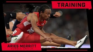 Aries Merritt Hurdle Technique Training  Advanced Lead Leg Drill [upl. by Ellennahc]