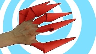 Origami Finger Claws ► Easy Origami Video Instructions ◄ [upl. by Ahsil]