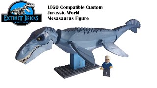 MOSASAURUS  LEGO Compatible Custom Jurassic World Mosasaurus Figure JURASSICWORLD CAMPCRETACEOUS [upl. by Naesar659]