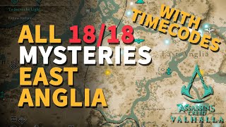 All East Anglia Mysteries Assassins Creed Valhalla All Locations [upl. by Costello534]