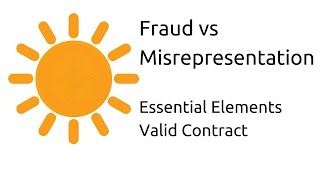 Fraud vs Misrepresentation  Other Essential Elements of a Valid Contract  CA CPT  CS amp CMA [upl. by Ilac]