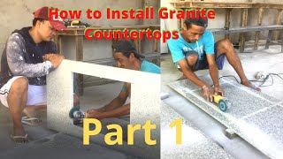 How to Install Granite CounterTops  Kitchen Granite Countertops  Part 1 [upl. by Aina]