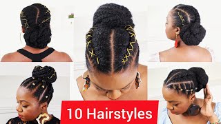 PROTECTIVE HAIRSTYLES FOR NATURAL HAIR  AWKWARD LENGTH MEDIUM TO LONG HAIR COMPILATION  CORNROWS [upl. by Siladnerb]