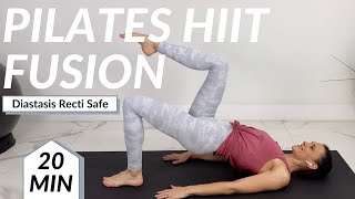 Postnatal Pilates HIIT Workout  20 Minute Postpartum Workout Cardio  Toning [upl. by Hopfinger]